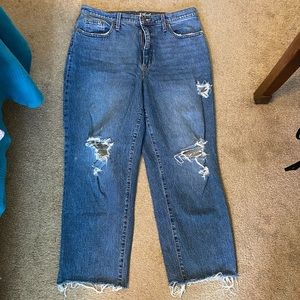 UNIVERSAL THREAD BLUE JEANS WOMEN 14R HIGH WAIST VINTAGE STRAIGHT CROPPED DENIM